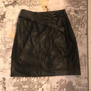Black Leather Skirt w/ Buckle